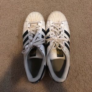 Adidas white superstars
